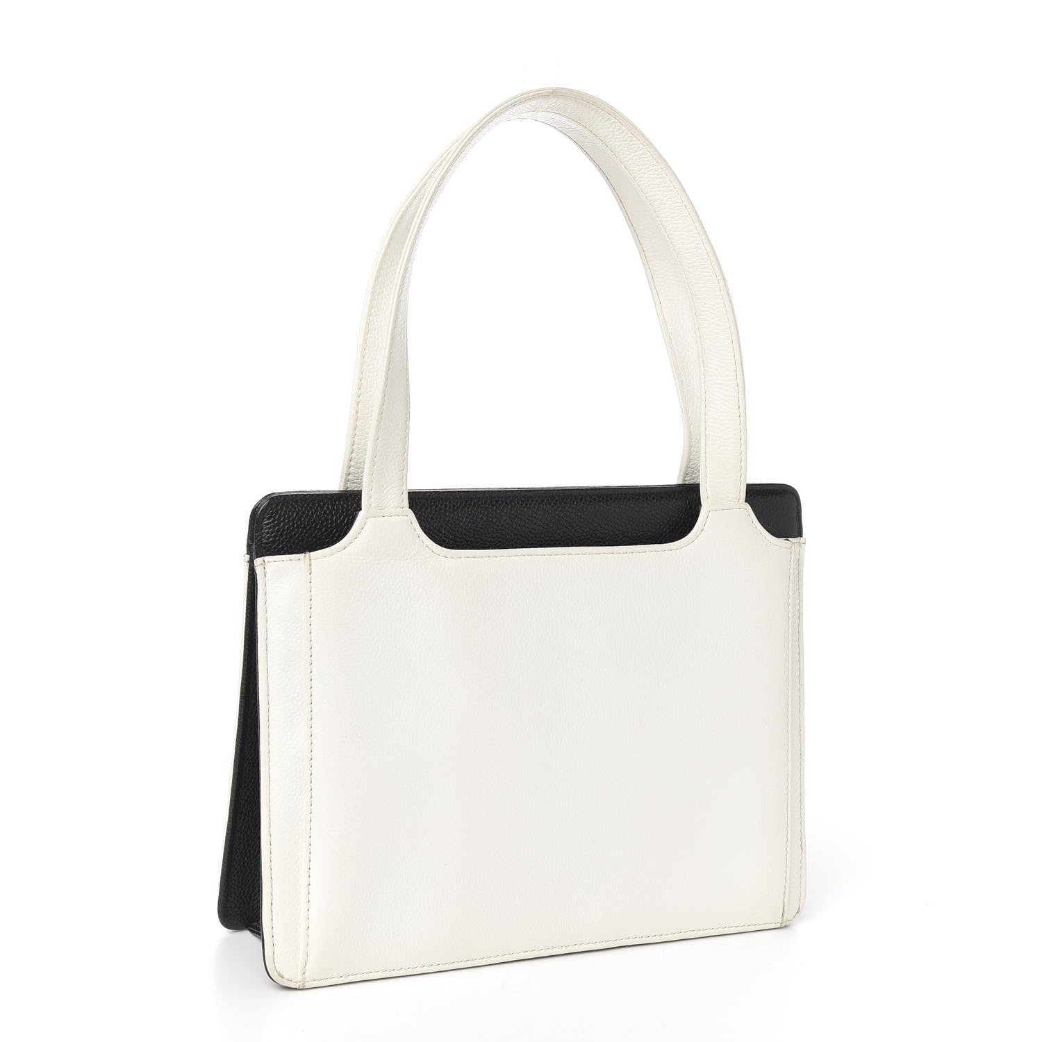 Chanel Caviar Mademoiselle Shoulder Bag Black White 2 of 9