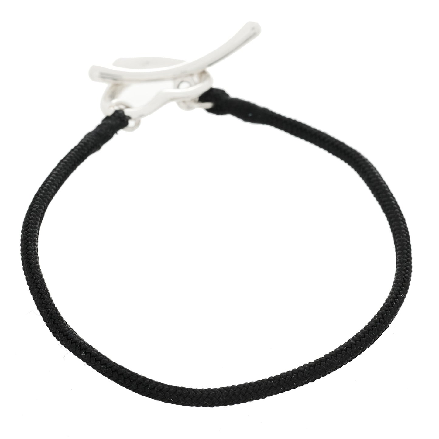 Sterling Silver Elsa Peretti Open Heart Silk Cord Bracelet