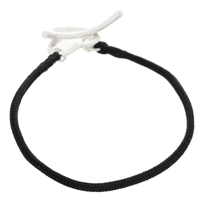 Tiffany Sterling Silver Elsa Peretti Open Heart Silk Cord Bracelet 2 of 4