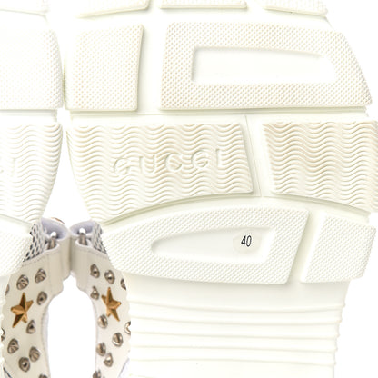 Gucci Nappa Mesh Crystal Embellished Studded Womens Aguru Sandals 40 Great White 6 of 7