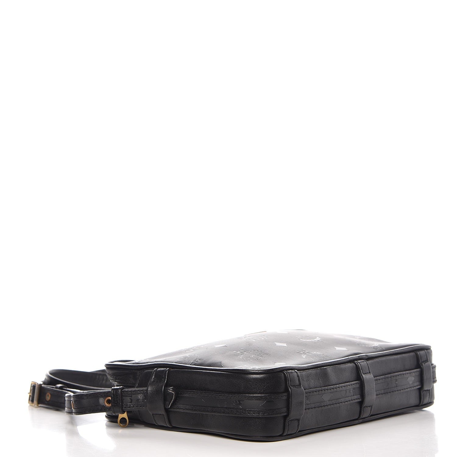 MCM Monogram Coated Canvas Camera Bag Crossbody Black 4 of 16