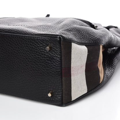 Burberry Grainy Calfskin House Check Medium Maidstone Black 9 of 11