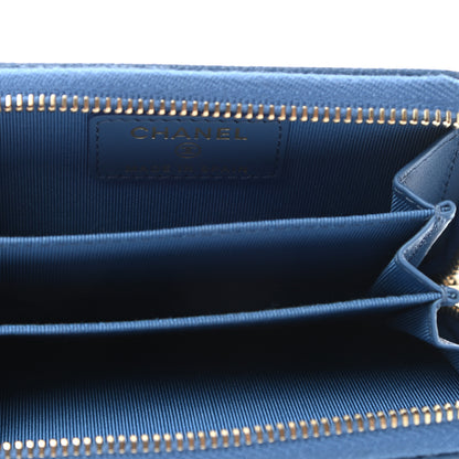 Chanel Caviar Quilted Zip Coin Purse Blue 5 of 8