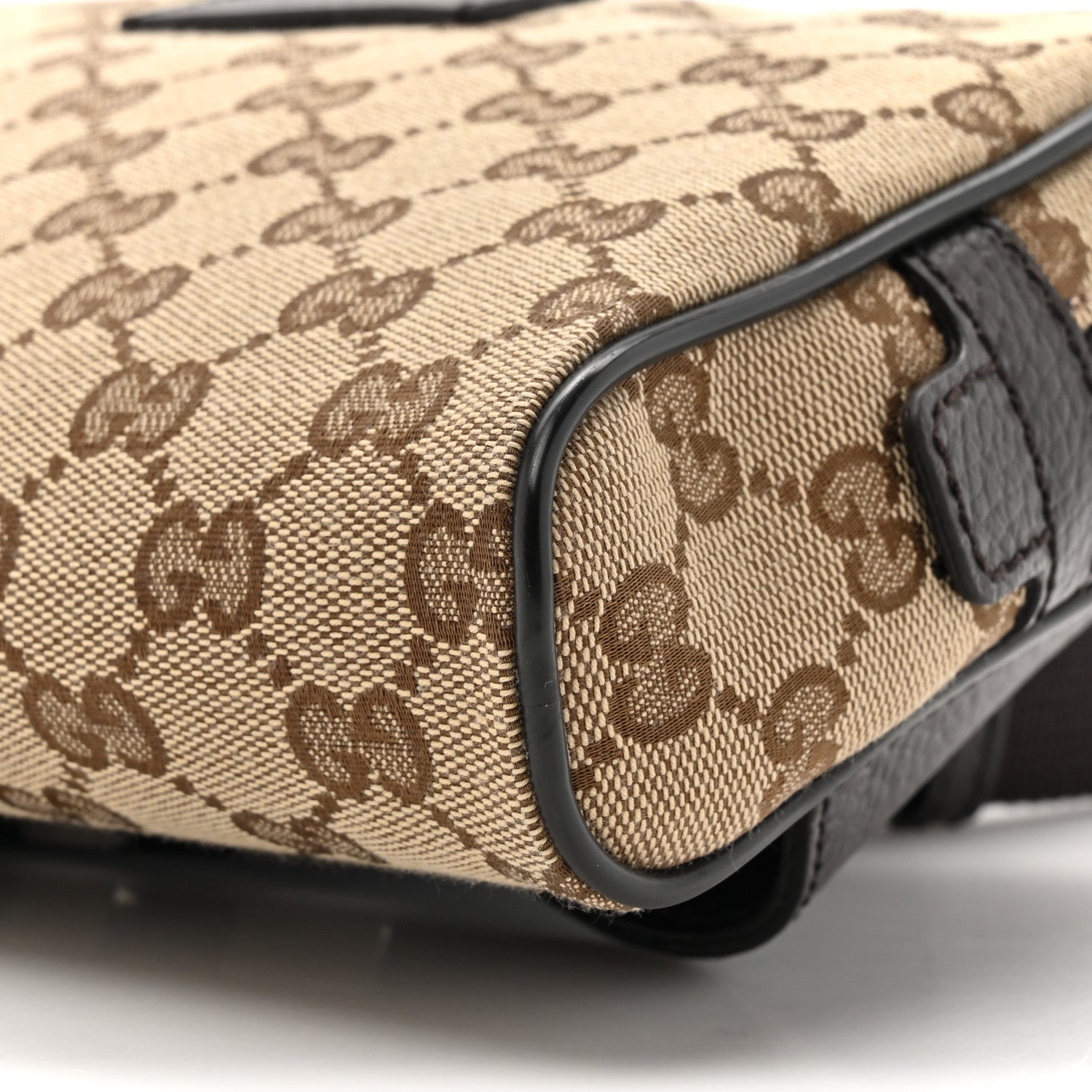 Gucci Monogram Dollar Calfskin Belt Bag Beige Ebony Testa di Moro Marrone Scuro 9 of 10