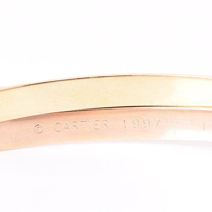 Cartier 18K Pink Yellow White Gold Trinity Bangle 5 of 8