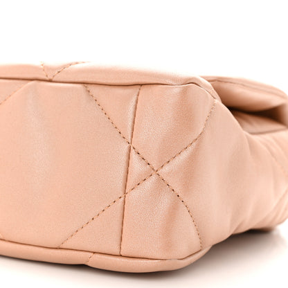 Chanel Shiny Lambskin Quilted Medium Chanel 19 Flap Beige 10 of 11