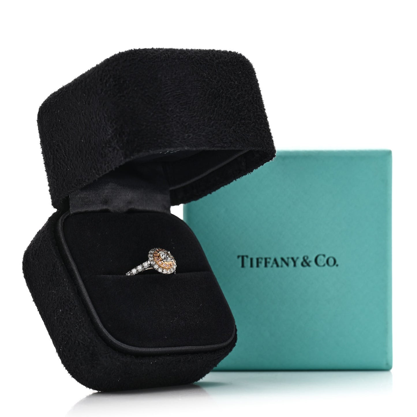 Platinum 18K Rose Gold Pink Diamond Soleste Engagement Ring 52 6