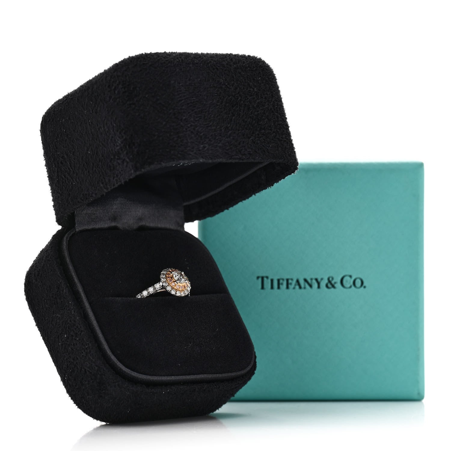 Tiffany Platinum 18K Rose Gold Pink Diamond Soleste Engagement Ring 52 6 5 of 5