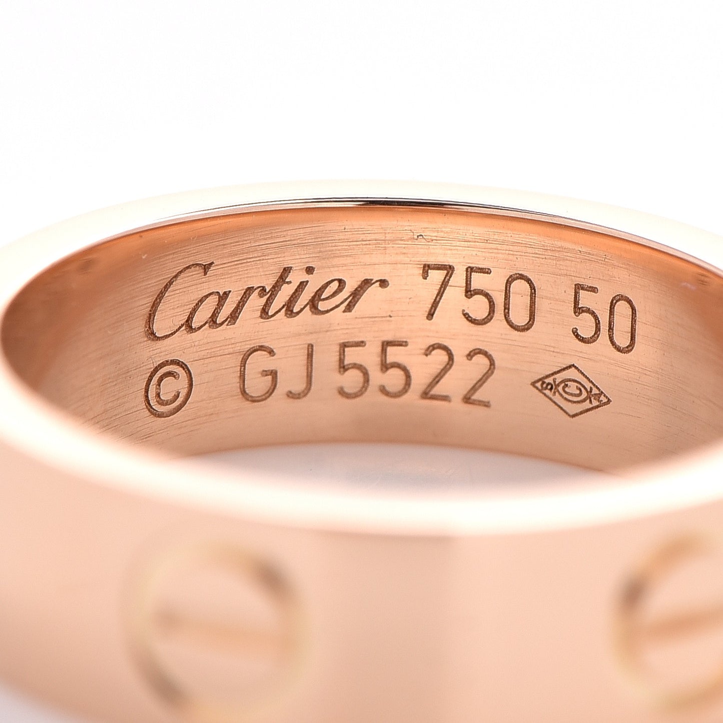 18K Pink Gold 5.5mm LOVE Ring 50 5.25