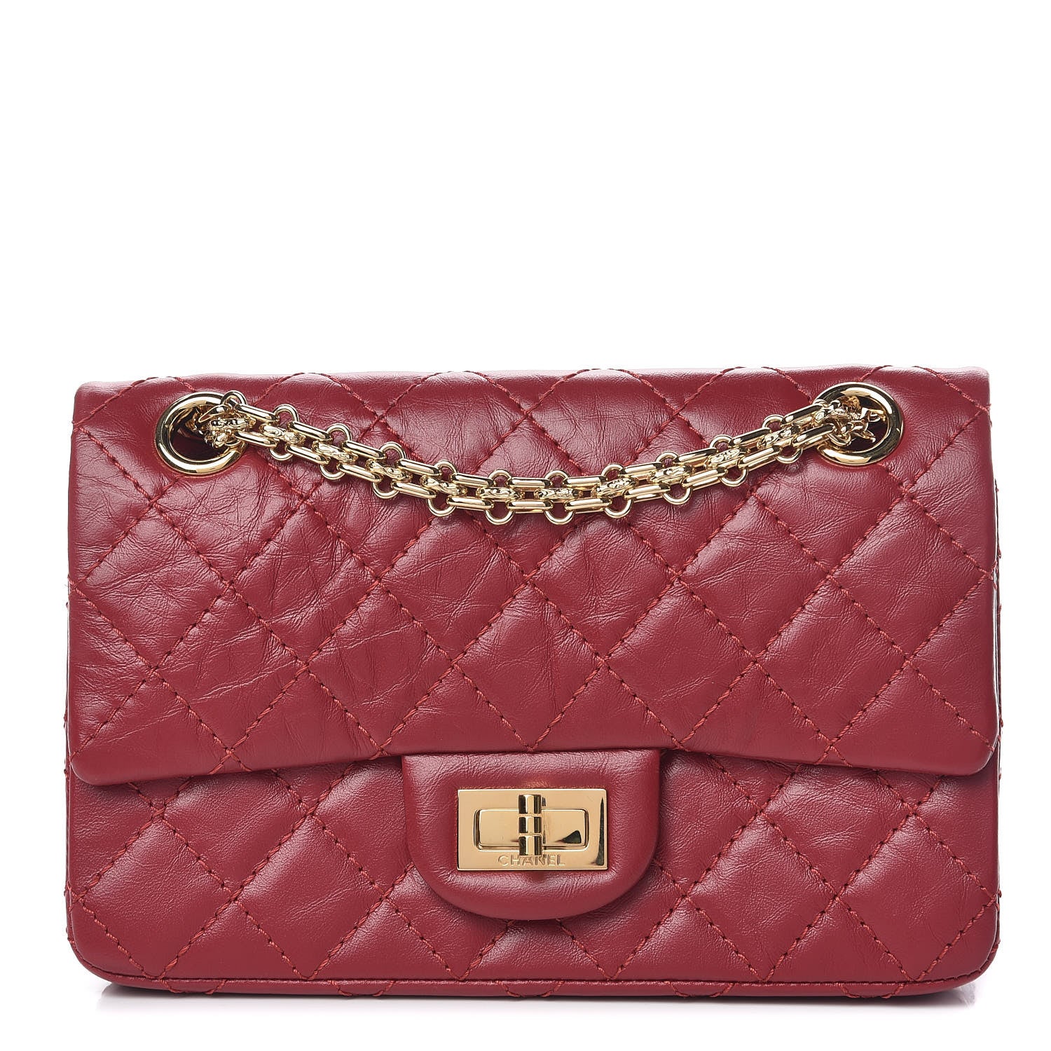 Chanel Aged Calfskin Quilted 2.55 Reissue Mini Flap Red 1 of 11