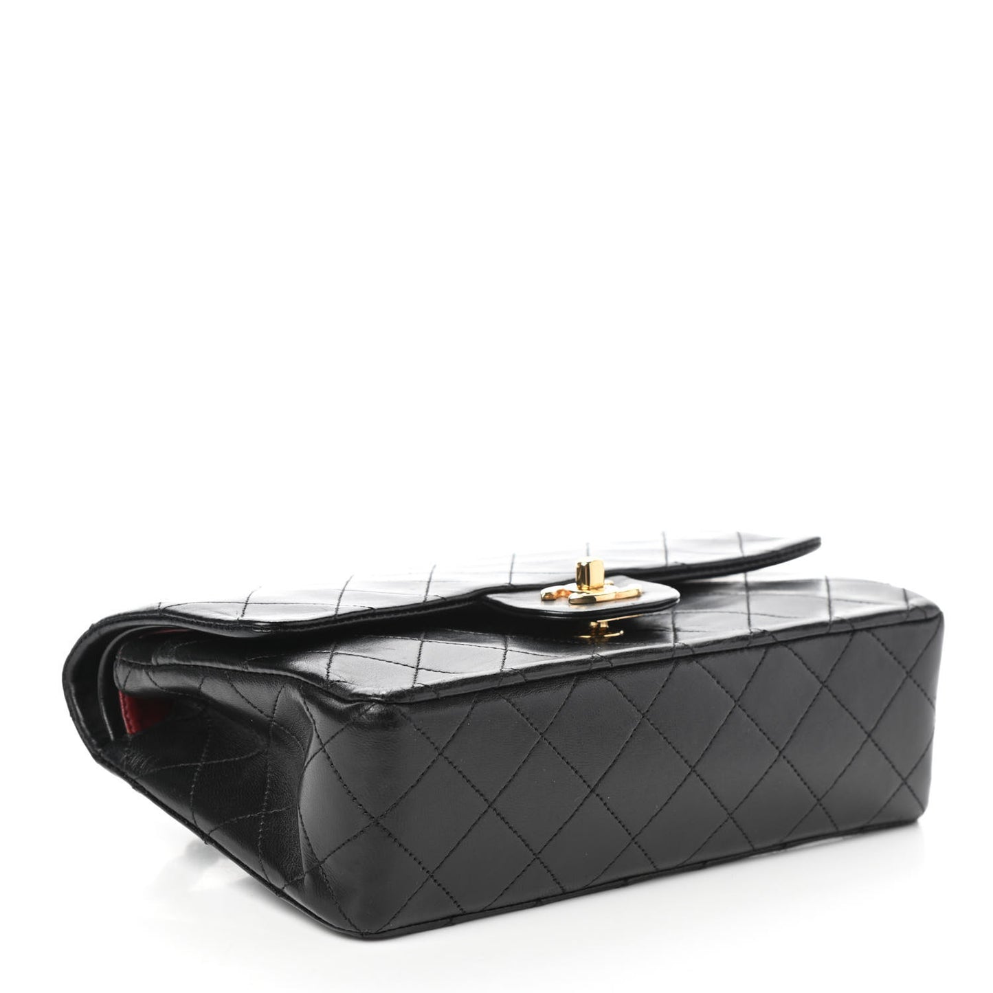 Lambskin Quilted Small Double Flap Black