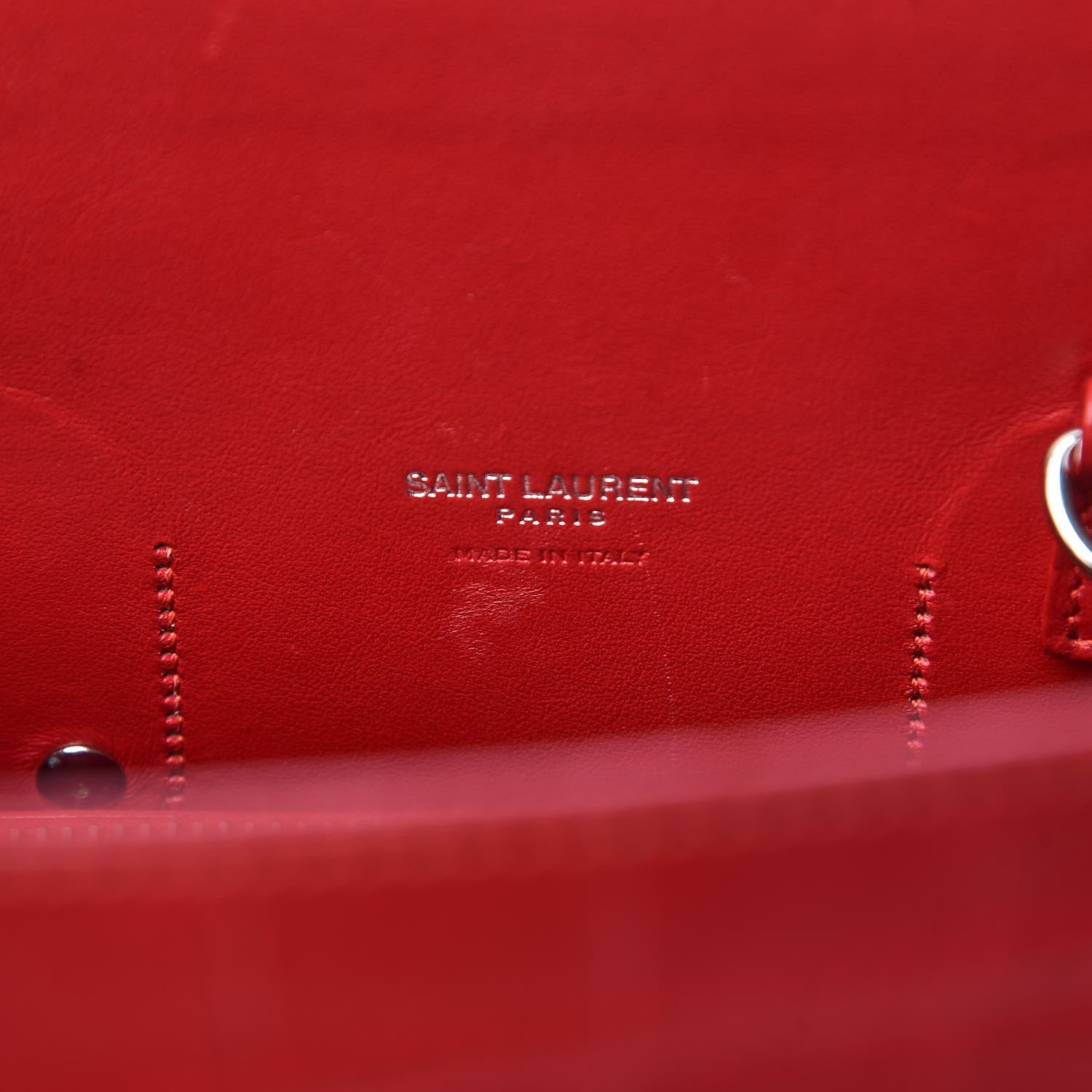 Saint Laurent Calfskin Crocodile Embossed Small Sac De Jour Eros Red 6 of 13
