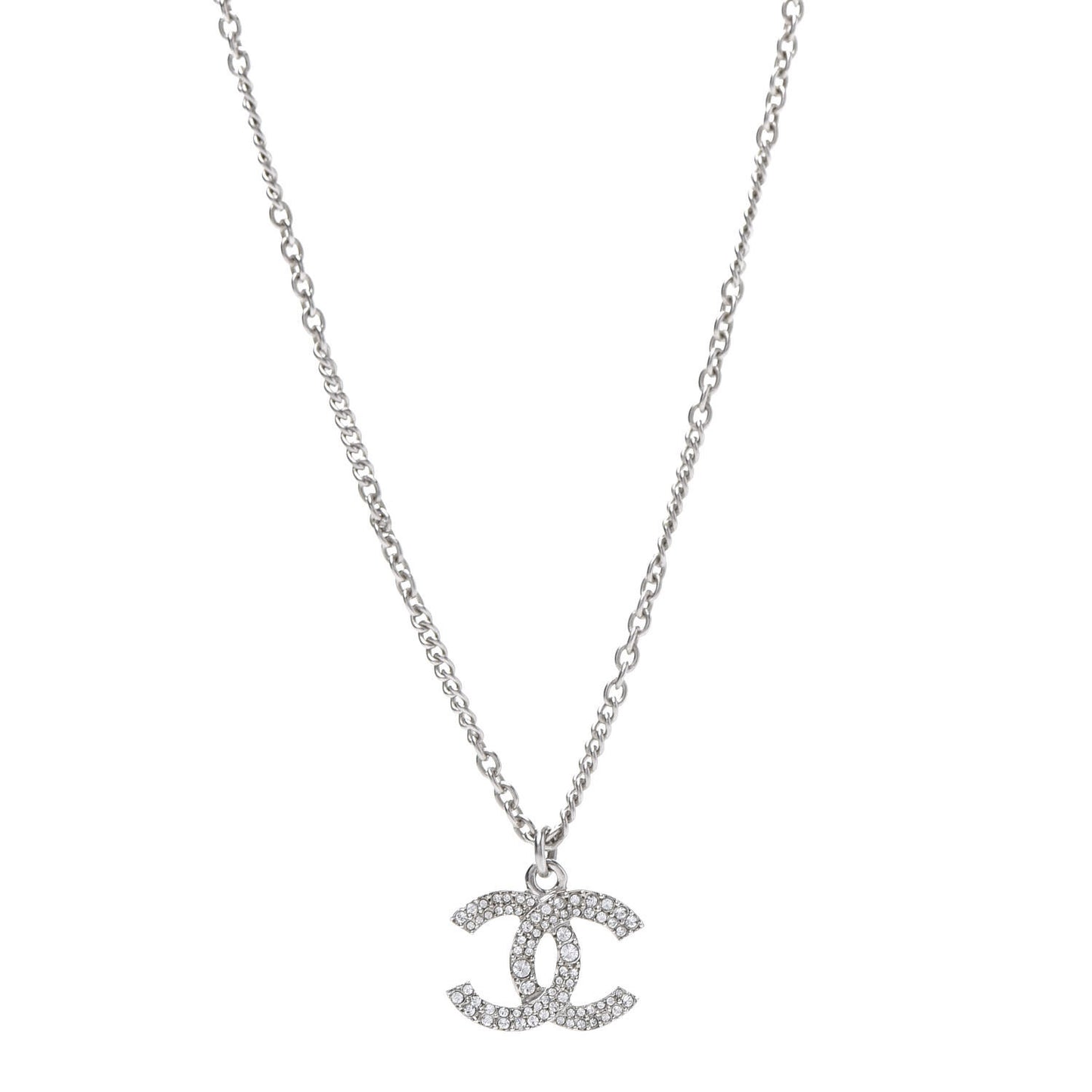 Crystal CC Necklace Silver
