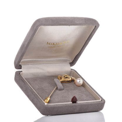 Mikimoto 18K Yellow Gold Pearl Brooch 5 of 5