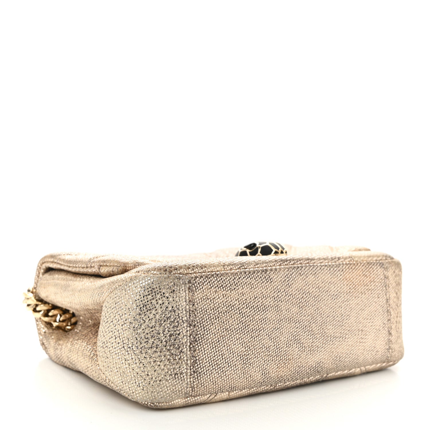 Bulgari Metallic Karung Matelasse Mini Serpenti Cabochon Crossbody Gold 4 of 10