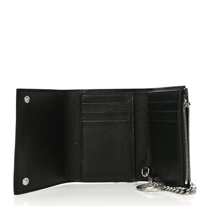 Balenciaga Grained Calfskin Logo Cash Chain Wallet Black White 7 of 13