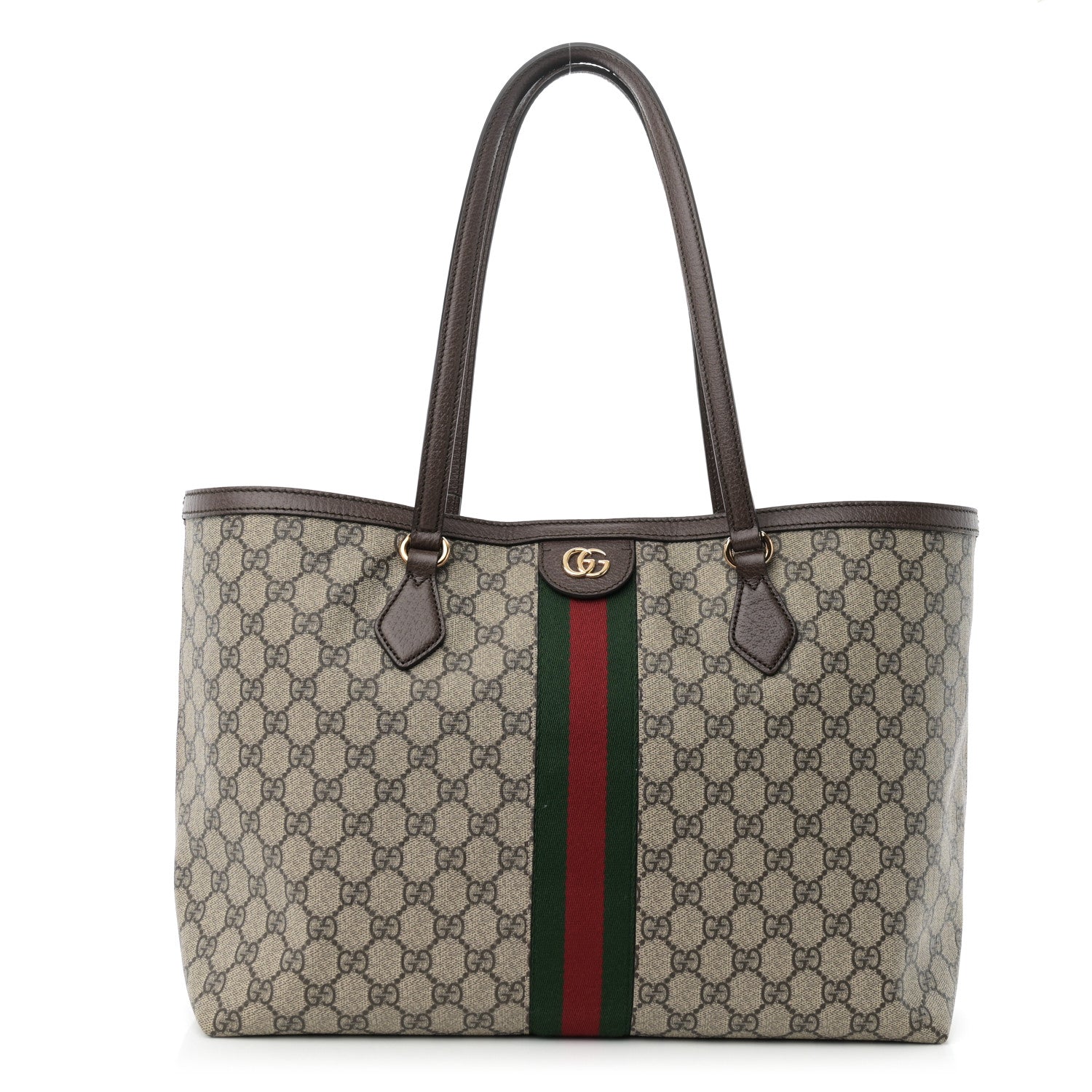 Gucci GG Supreme Monogram Medium Ophidia Shopping Tote Brown 1 of 10