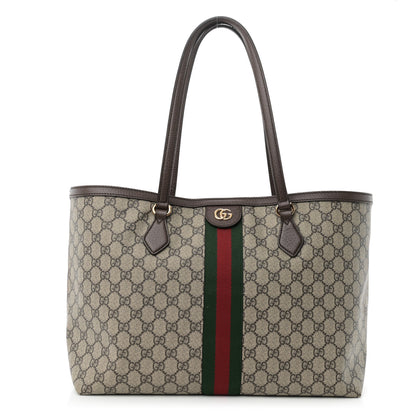 Gucci GG Supreme Monogram Medium Ophidia Shopping Tote Brown 1 of 10