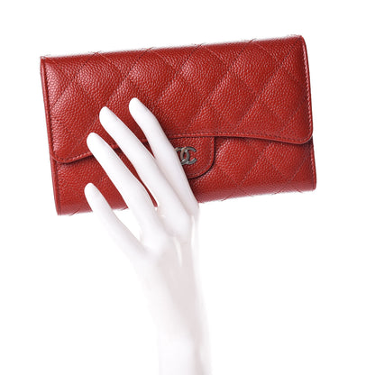 Chanel Caviar Quilted Large Flap Wallet Red 2 of 11