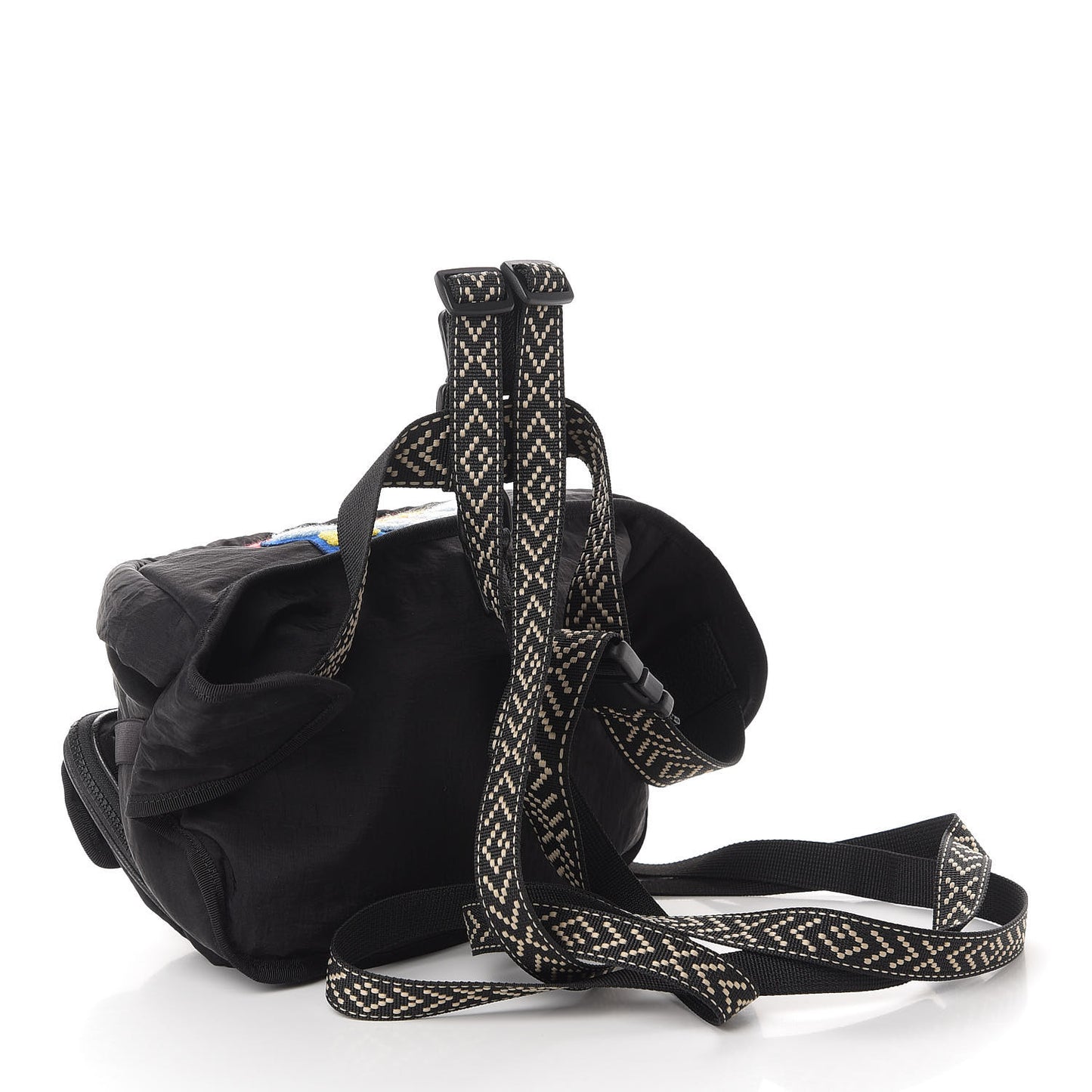 Nylon 80s Logo Patch Belt Bag Black