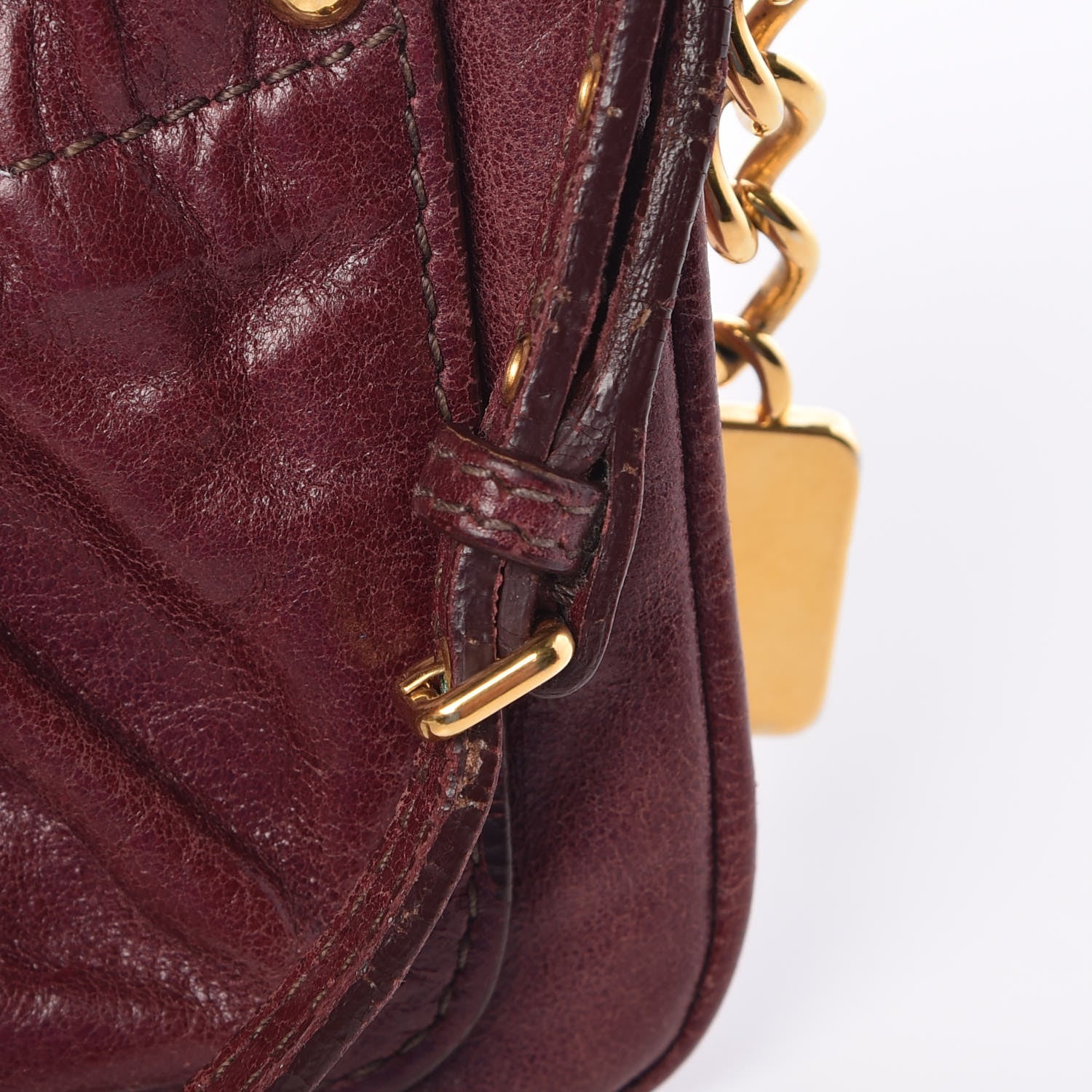 Miu Miu Nappa Lock Pocket Clutch Burgundy 8 of 13