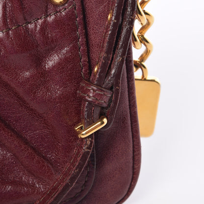 Miu Miu Nappa Lock Pocket Clutch Burgundy 8 of 13