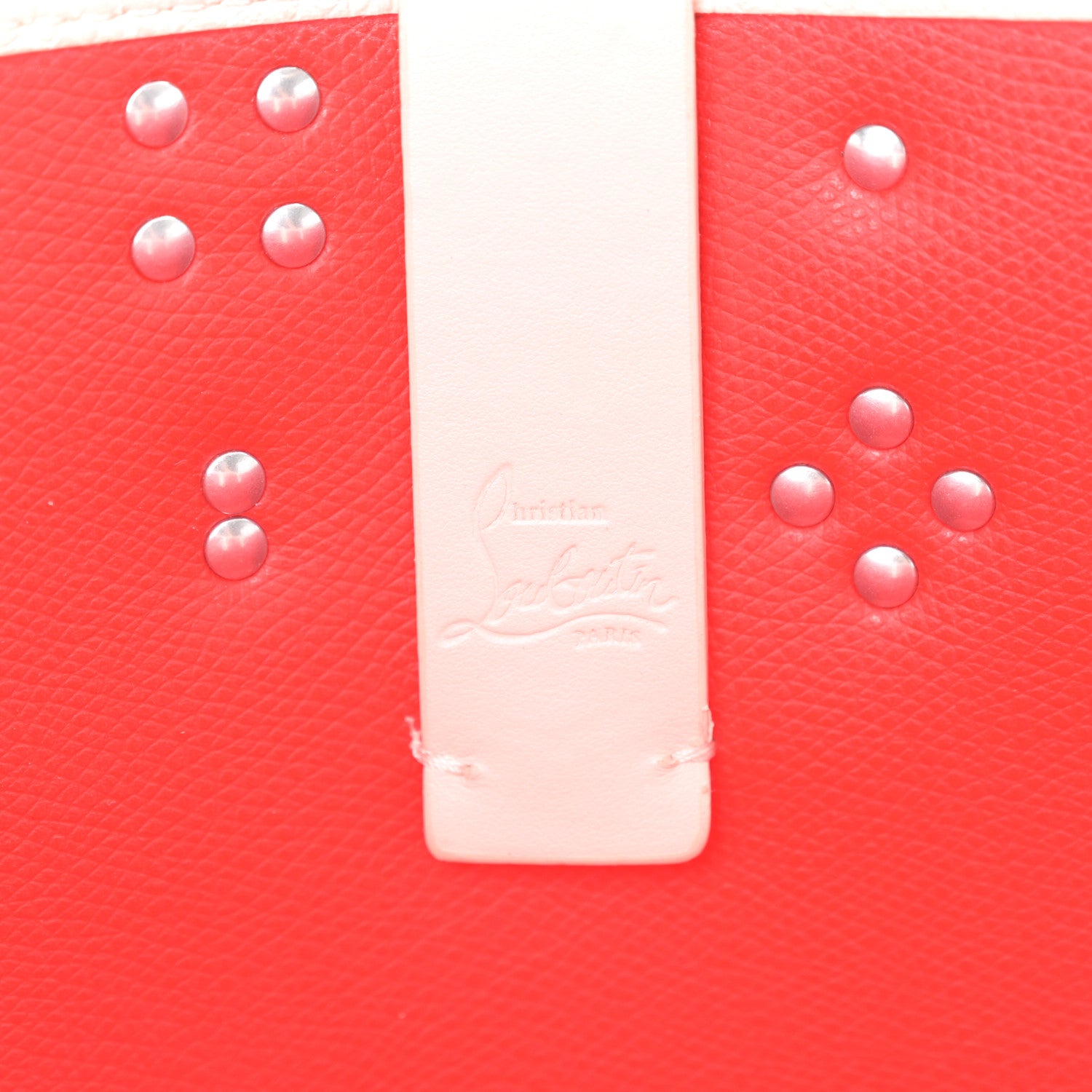 Christian Louboutin Calfskin Empire Spike Studded East West Cabata Tote Leche 7 of 11
