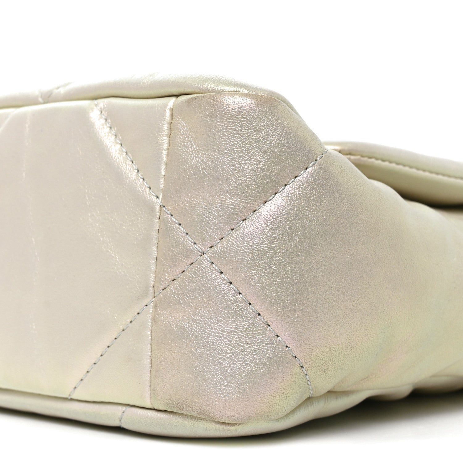 Chanel Iridescent Calfskin Quilted Medium Chanel 19 Flap White 10 of 10