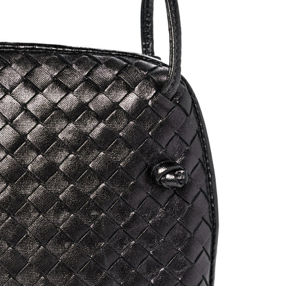 Bottega Veneta Metallic Nappa Intrecciato Nodini Crossbody Messenger Dark Grey 8 of 12