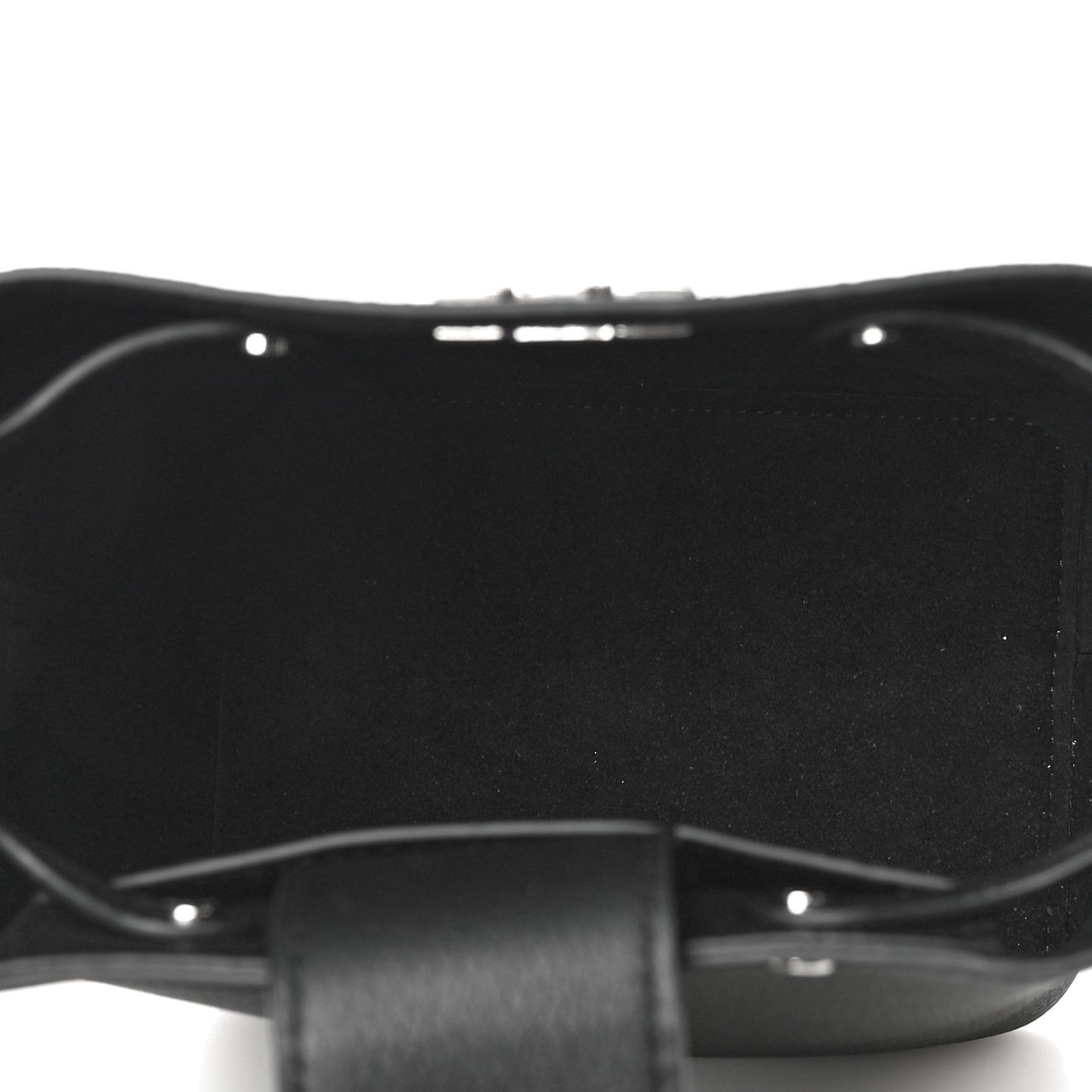 Calfskin Nano Lockme Bucket Black