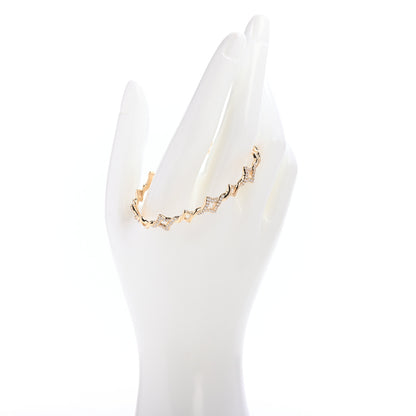 David Yurman 18K Yellow Gold Pave Diamond Venetian Quatrefoil Single Row Cuff Bracelet 2 of 4