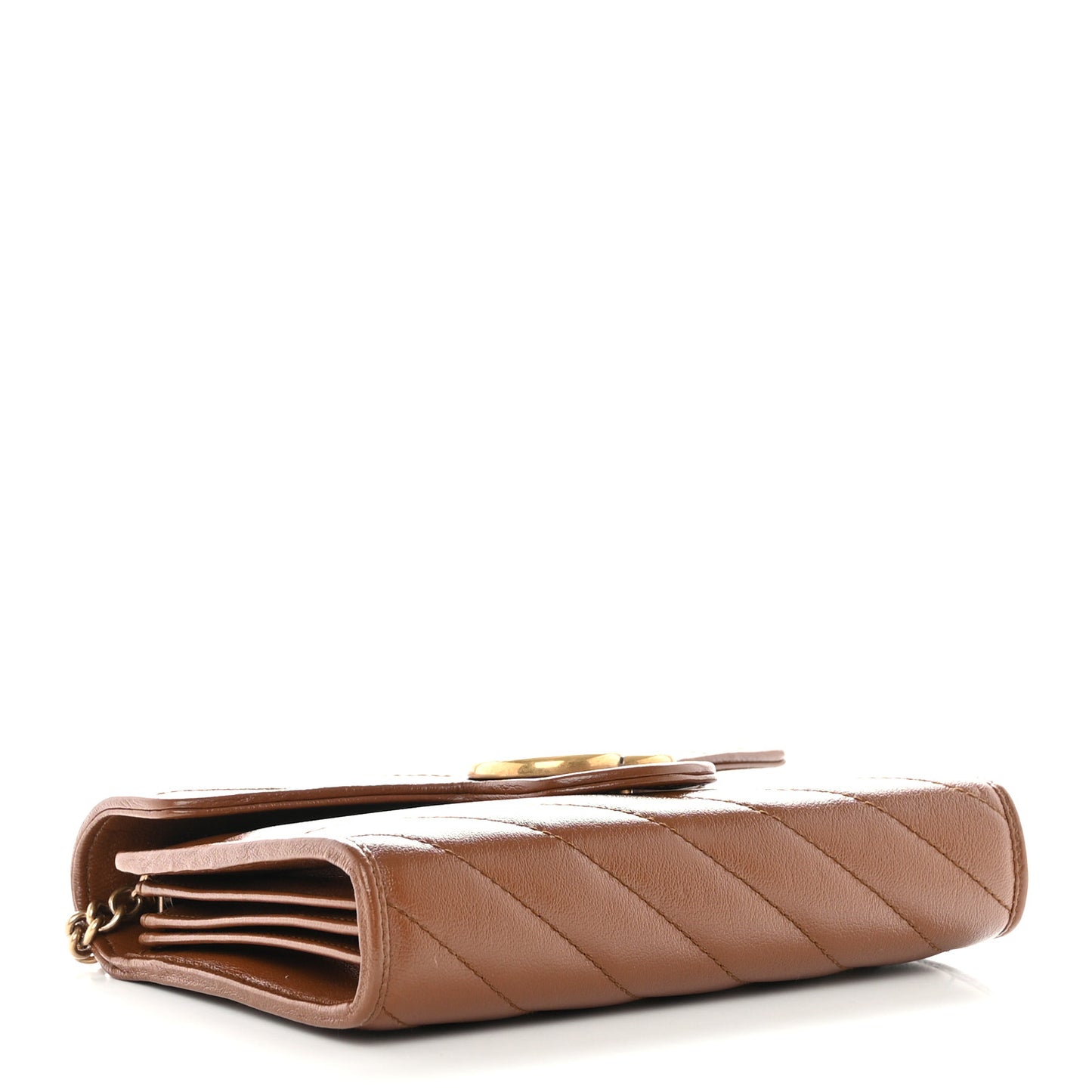 Azalea Calfskin Matelasse Diagonal GG Marmont Chain Wallet Cuir