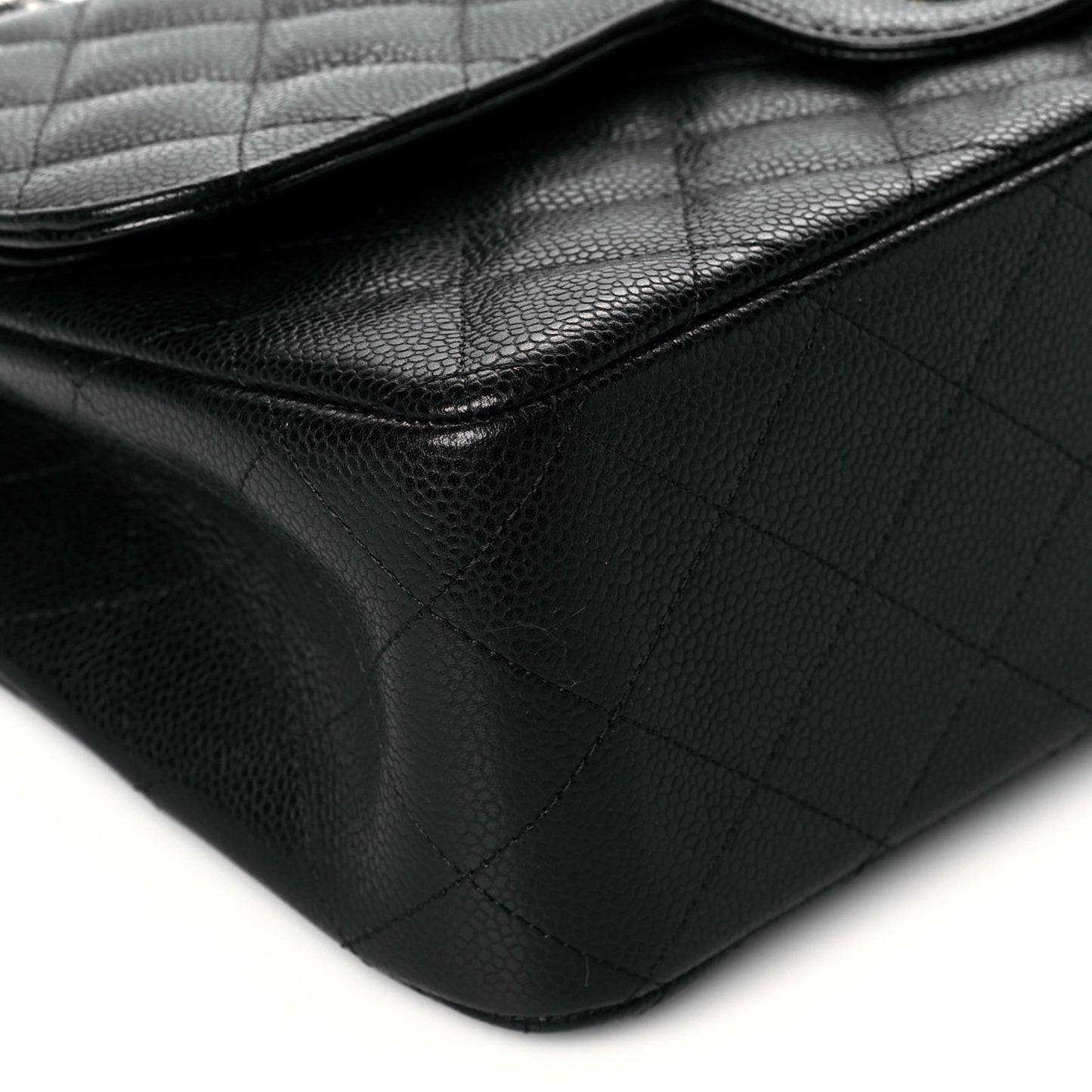 Caviar Quilted Jumbo Double Flap Black