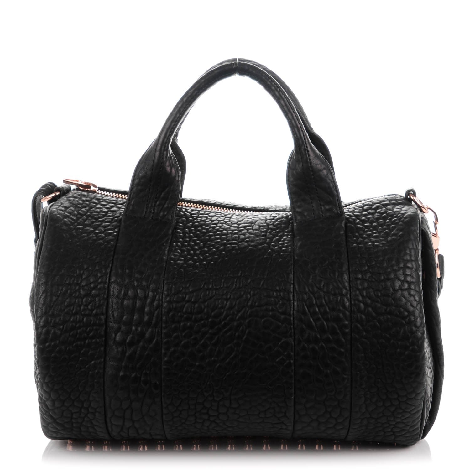 Alexander Wang Pebbled Lambskin Rocco Black Rose Gold Hardware 1 of 10