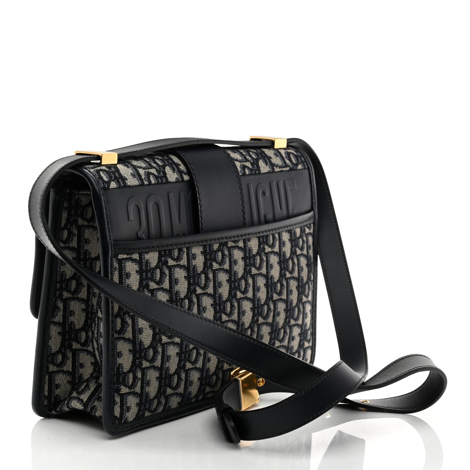 Christian Dior Oblique 30 Montaigne Flap Bag Blue 2 of 10