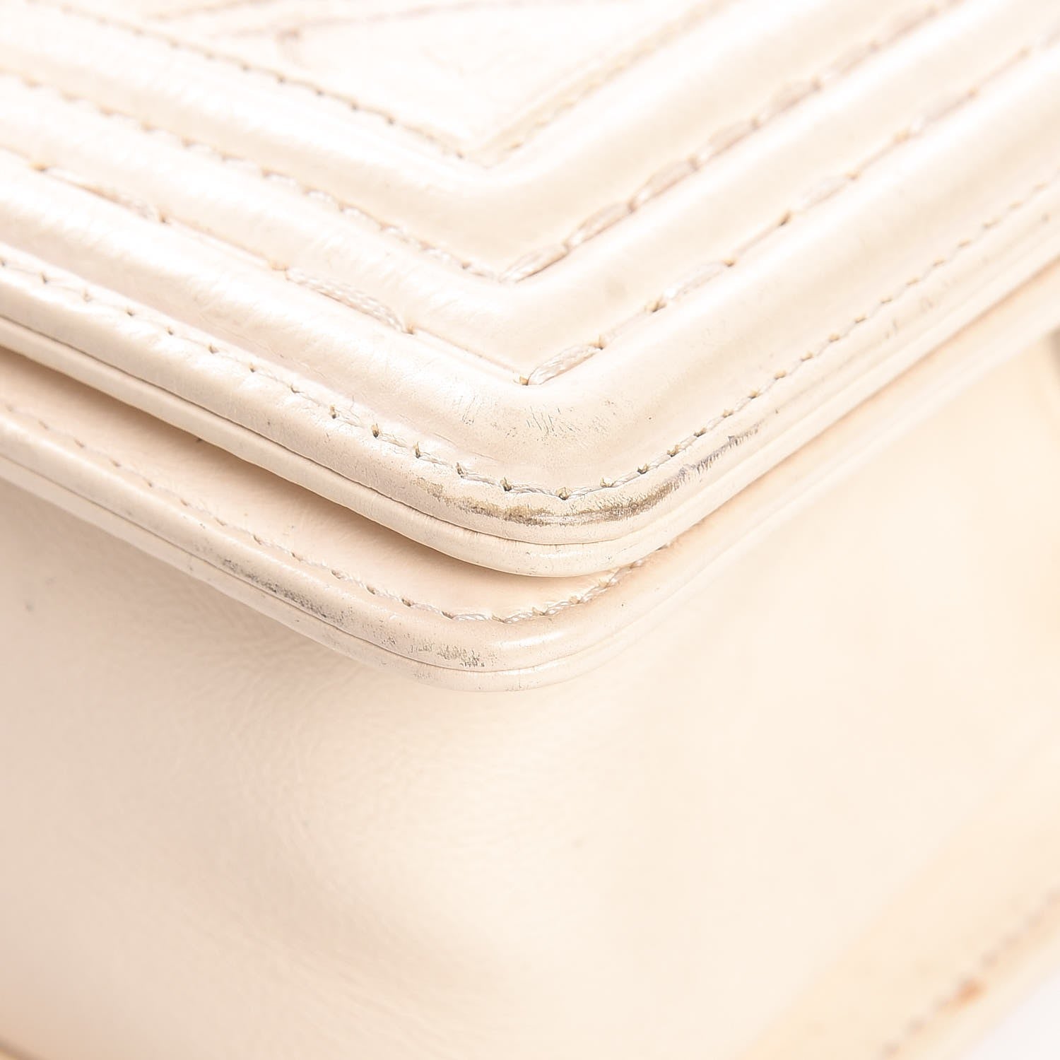 Chanel Calfskin Double Stitch Small Boy Flap White 10 of 13