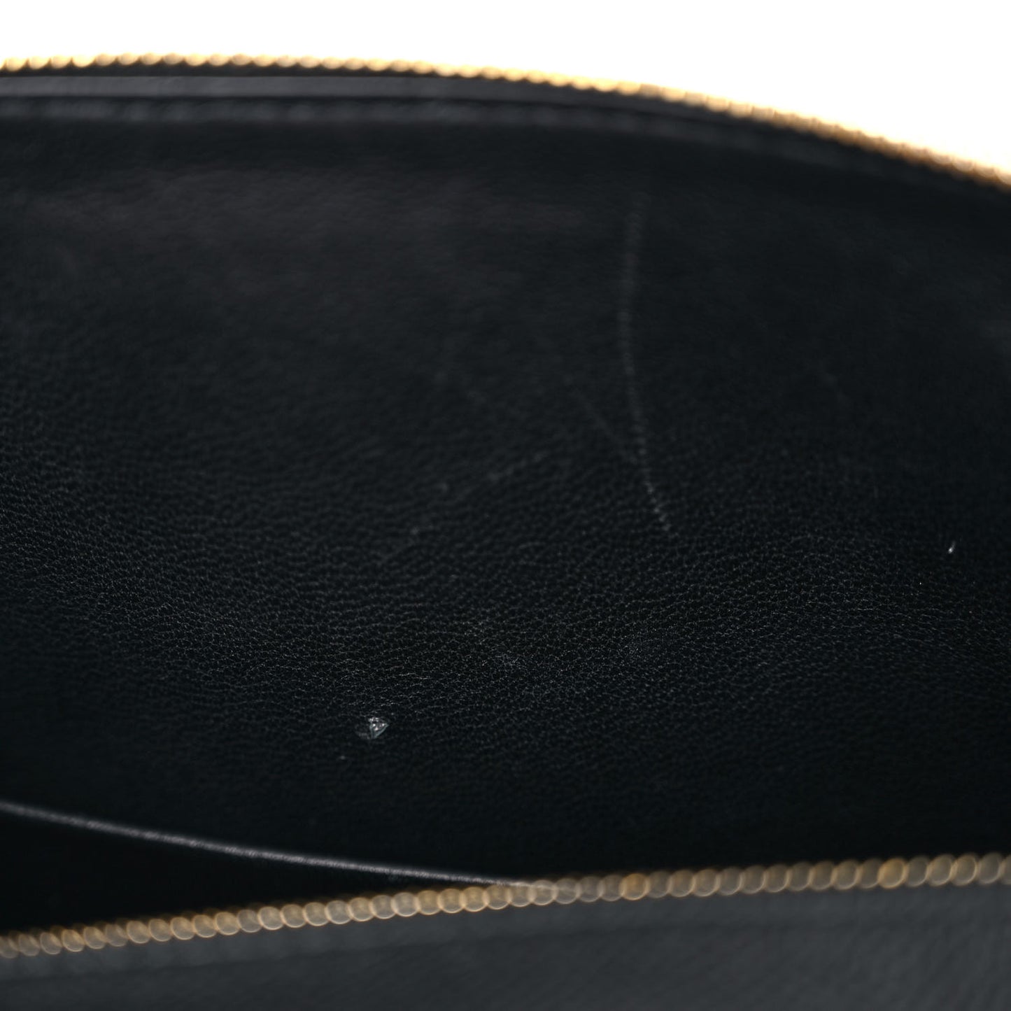 Grained Calfskin Medium Ville Bowling Bag Black
