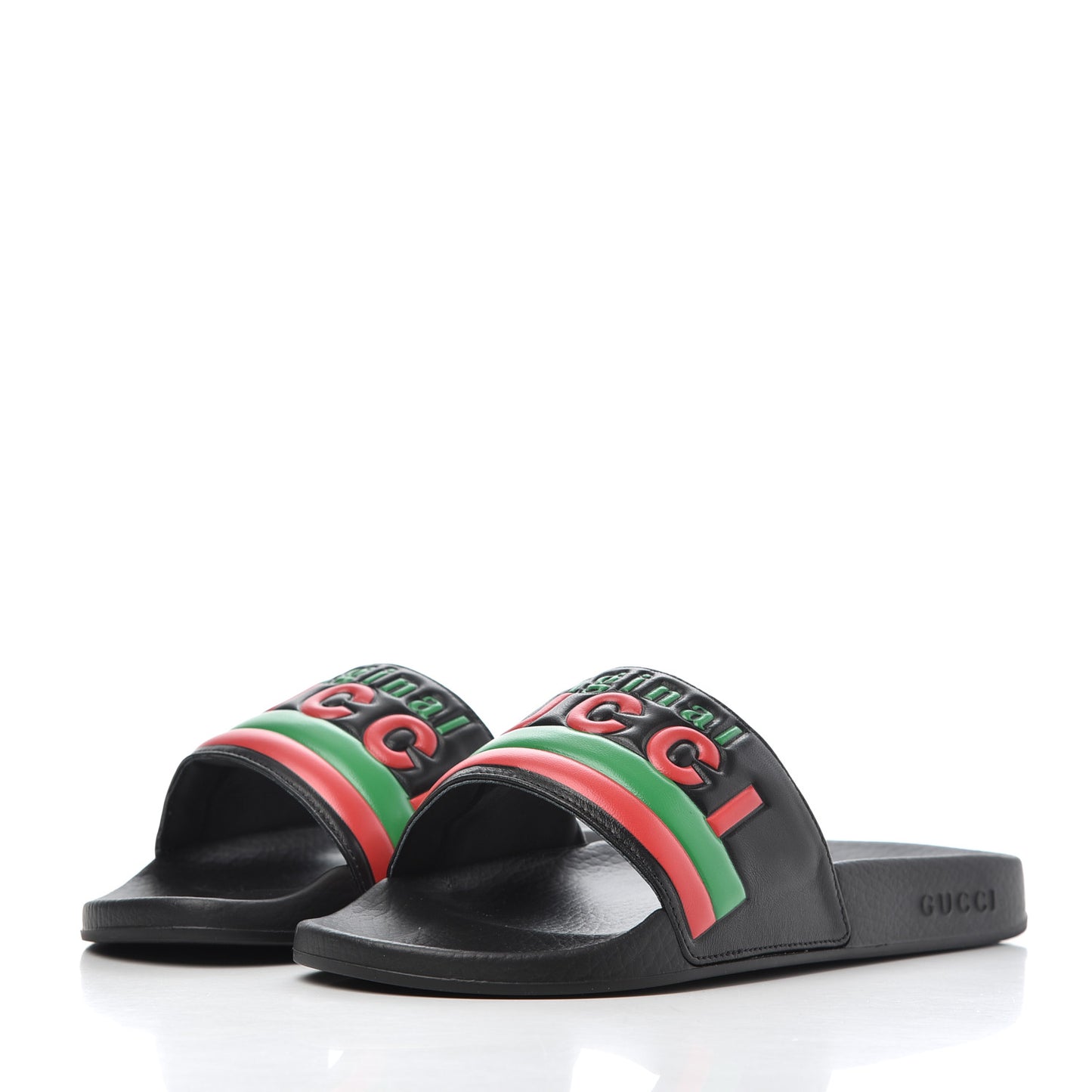 Nappa Original Gucci Mens Slide Sandals 8 Black