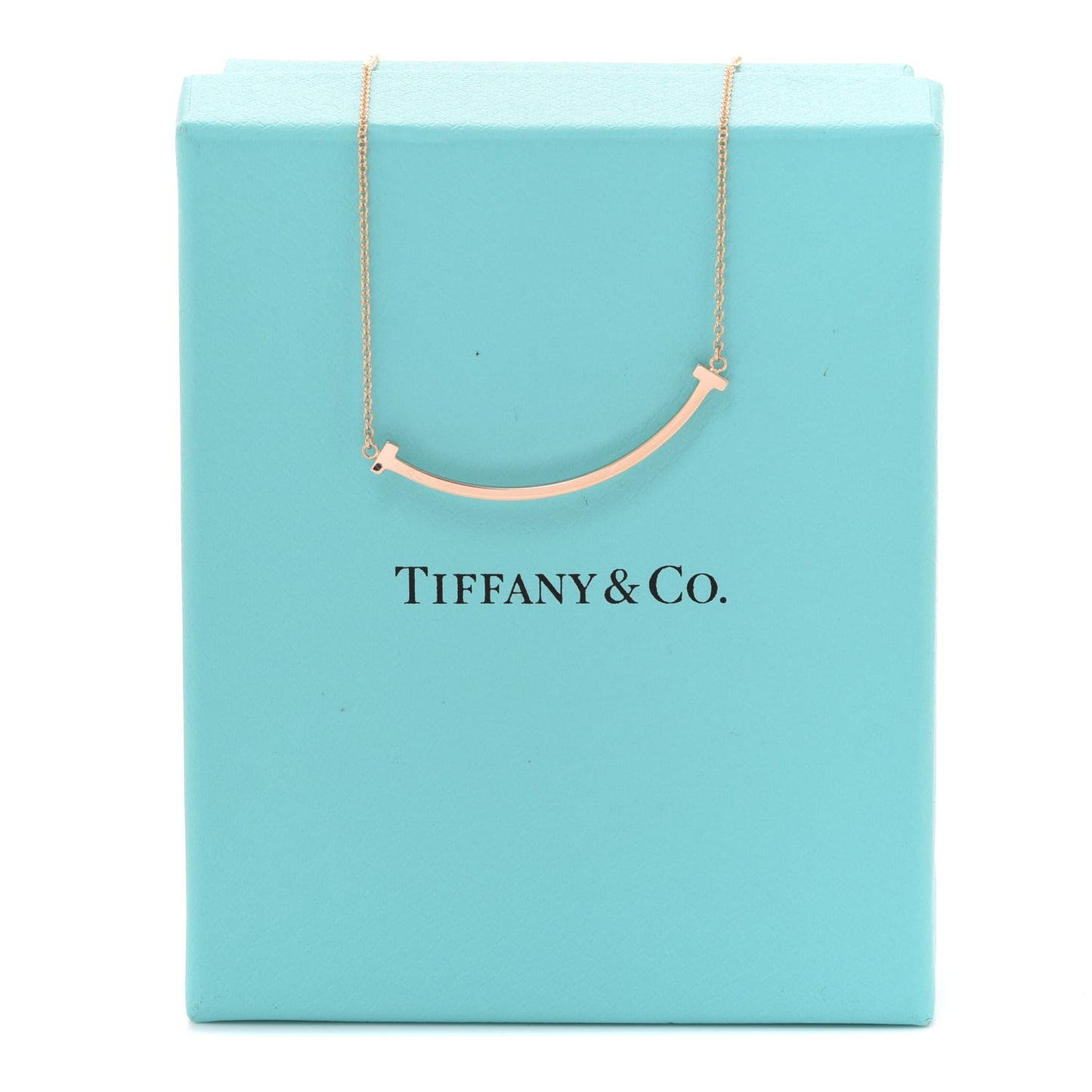 18K Rose Gold Small T Smile Pendant Necklace