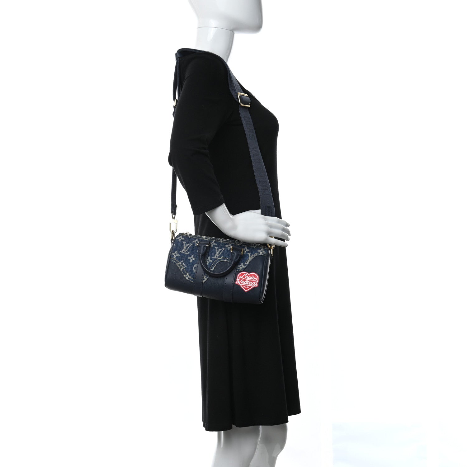 Louis Vuitton Taurillon Monogram Denim Drip Keepall XS Blue 2 of 7