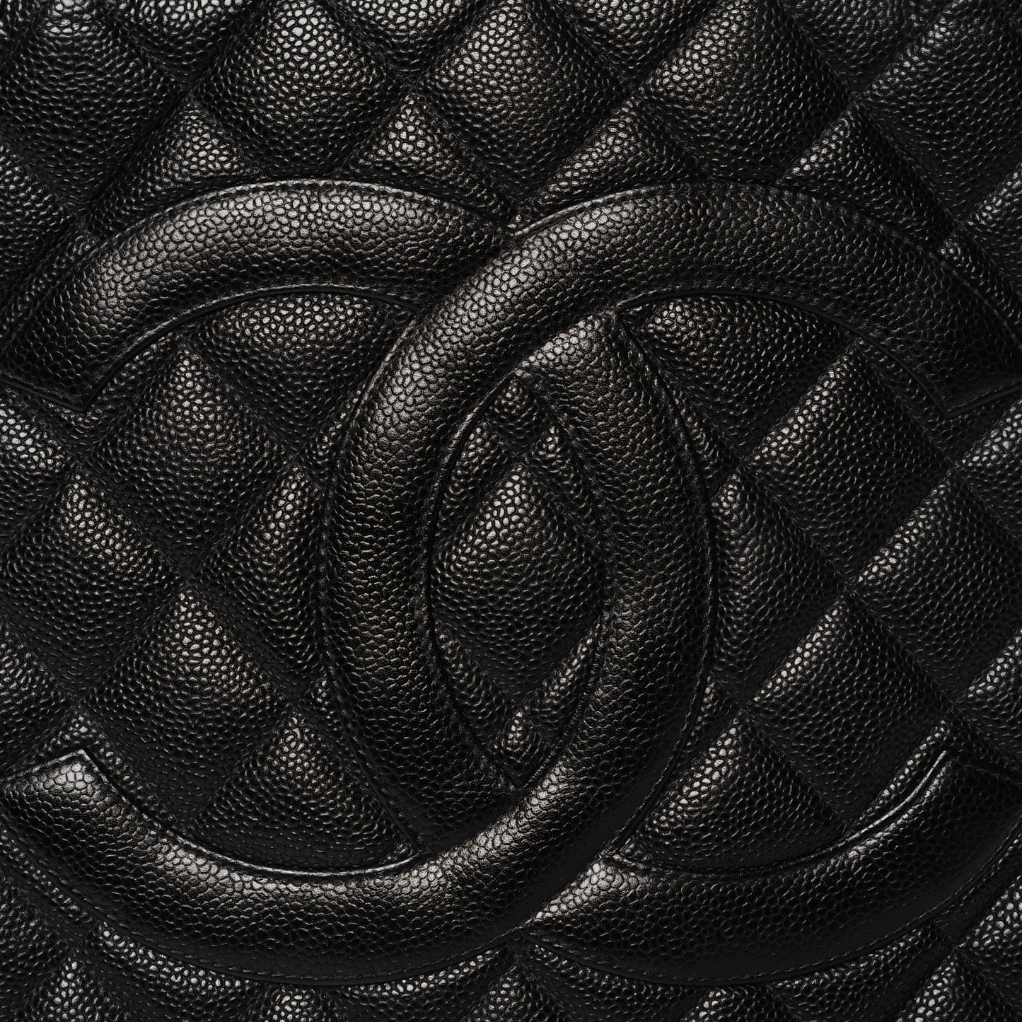 Caviar Quilted Medallion Tote Black