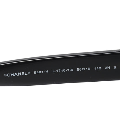 Chanel Acetate Pearl Cat Eye CC Sunglasses 5481-H  Black 5 of 7