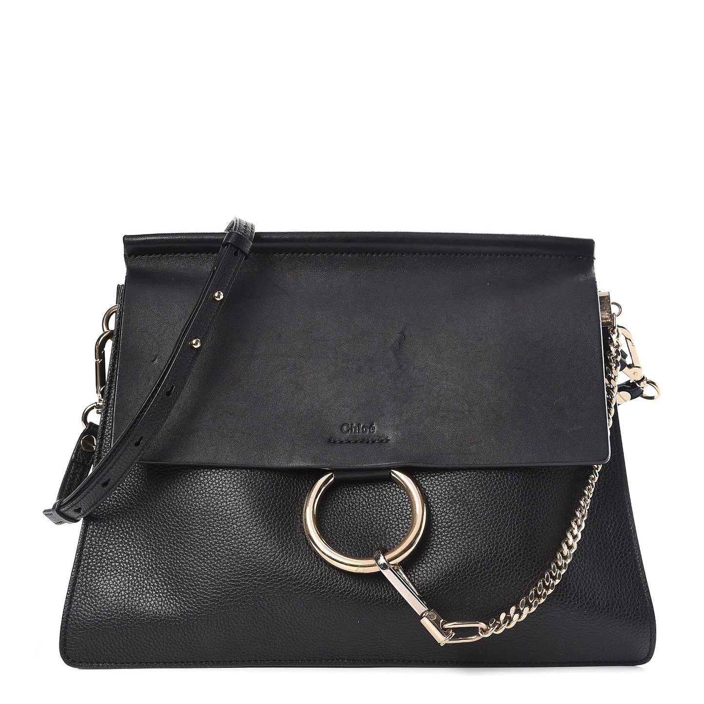 Calfskin Medium Faye Shoulder Bag Black