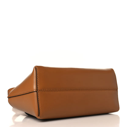 Fendi Vitello King Plexiglass Logo Embossed Mini By The Way Top Handle Boston Bag Caramello 4 of 9