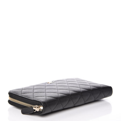 Chanel Caviar Quilted Large Zip Around Organizer Wallet Black 4 of 8