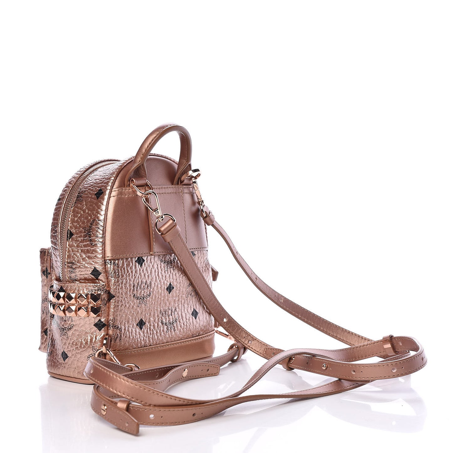 Metallic Visetos Studded X-Mini Bebe Boo Backpack Champagne Gold