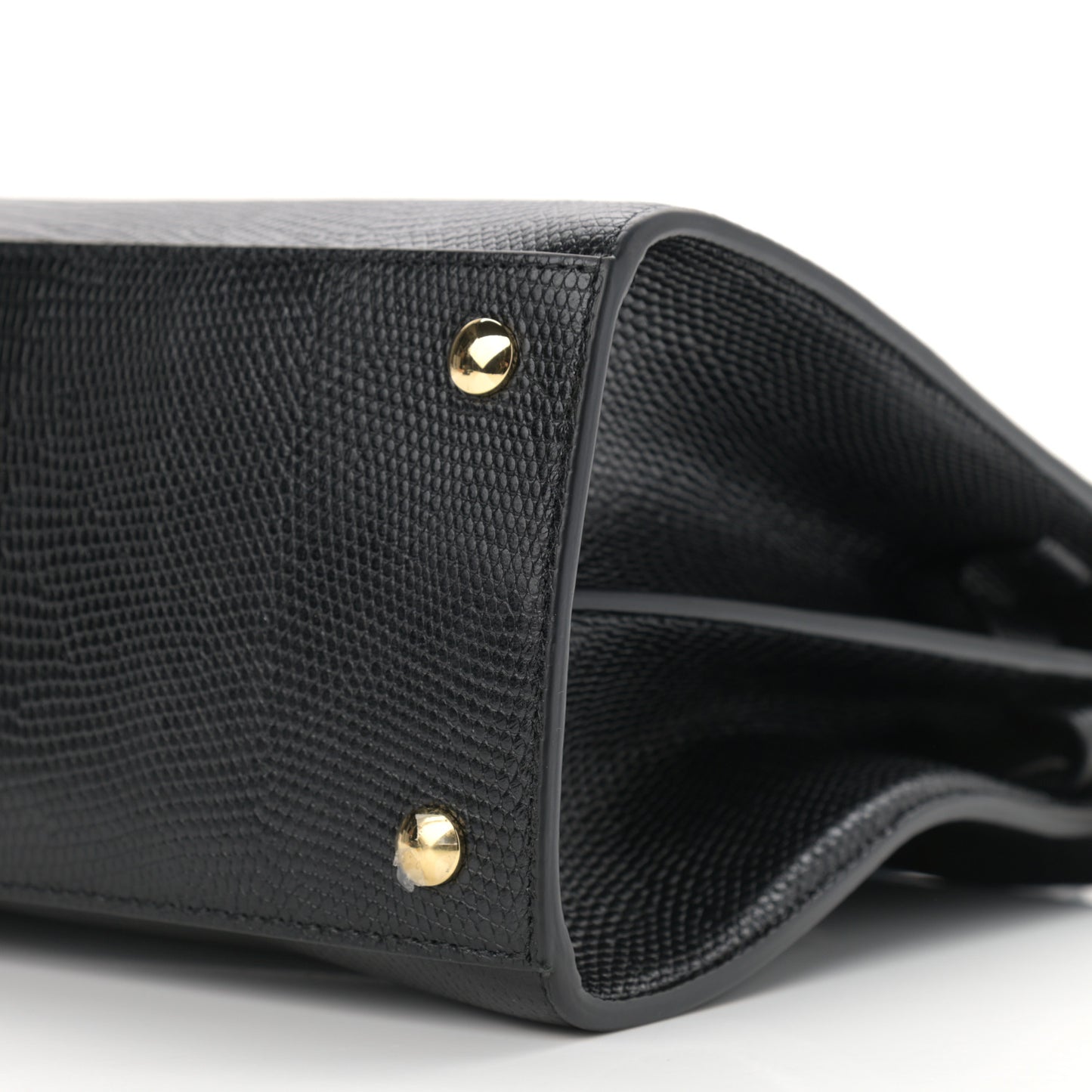 Deerskin Suede Lizard Embossed Calfskin Medium Title Bag Black