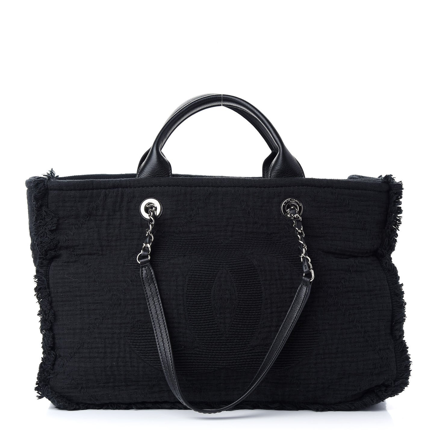 Canvas Large Double Face Shopping Tote Black