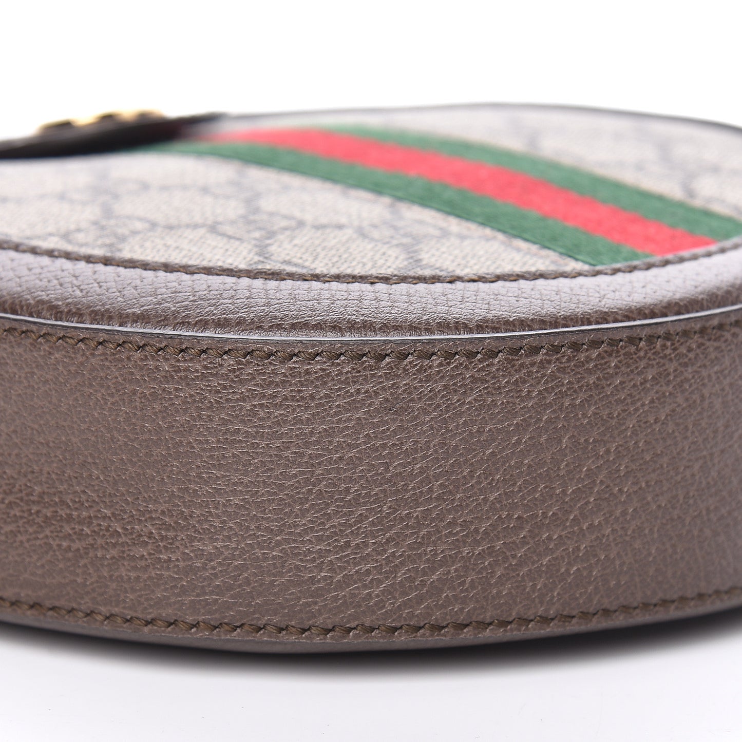 GG Supreme Monogram Web Mini Ophidia Round Shoulder Bag Brown