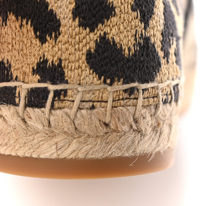 Christian Dior Cotton Embroidered Leopard Print Granville Espadrille 38 Natural 11 of 13